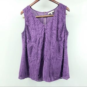 Sejour | Zip Back Raw Hem 3D Embellished Top